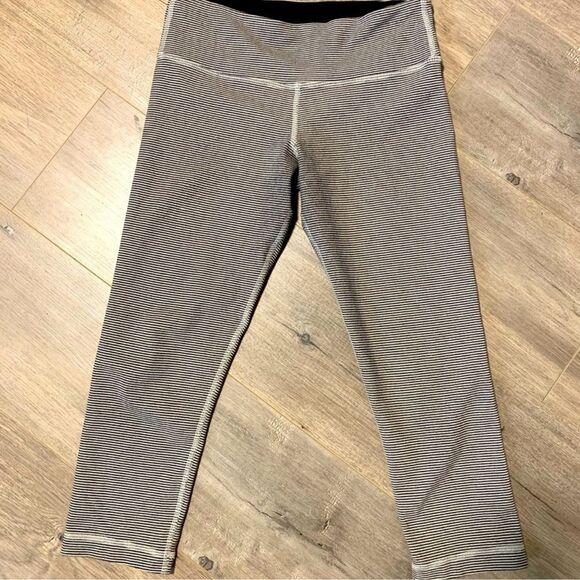 LULULEMON Wunder Under Crop Tonka Stripe Legging Rare 6 - Picture 2 of 6